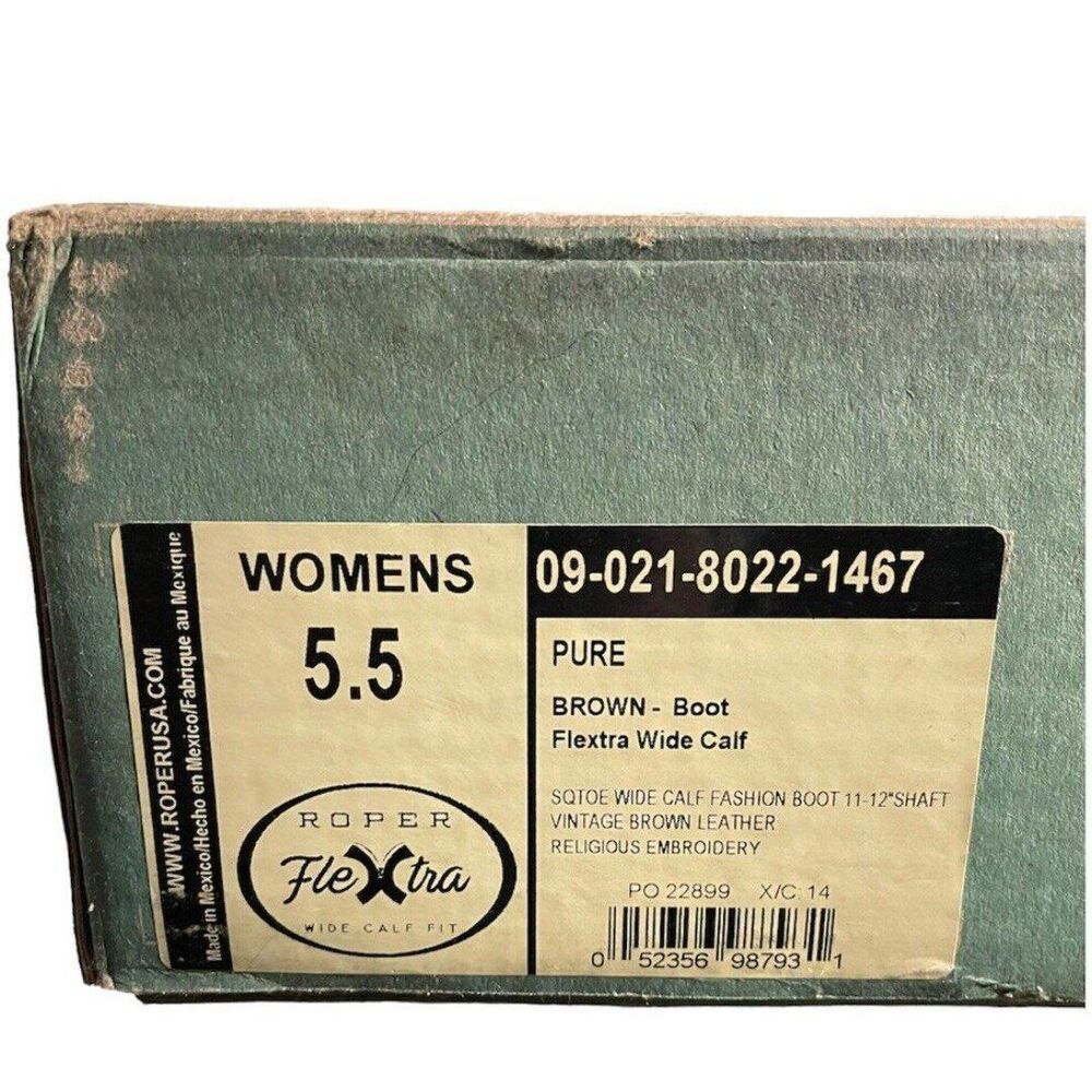 New Roper Women's Pure Cross & Studs Cowgirl Western Boots Square Toe Size 5.5 - Picture 9 of 12